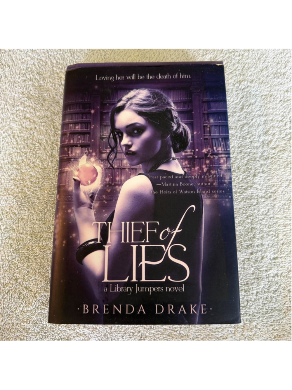 Thief of Lies by Brenda Drake Signed Hardcover Book Purple Black